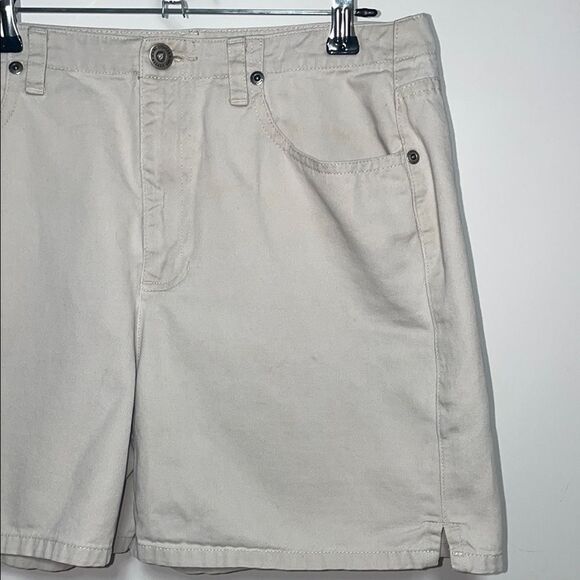 Tan Flat Front Shorts with Classic Design - Picture 2 of 7